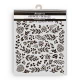Thick Stencil 20 x 25 cm - The Owl's House - Pine cones - 1 - Stamperia - Tidformera