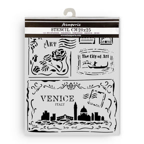 Thick Stencil 20 x 25 cm - Venice City of Art - Cards - 1 - Stamperia - Tidformera