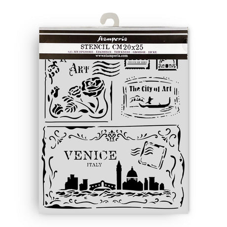 Thick Stencil 20 x 25 cm - Venice City of Art - Cards - 1 - Stamperia - Tidformera