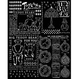 Thick Stencil 20 x 25 cm - Brocante Antiques - Teddy Bear - 1 - Stamperia - Tidformera