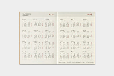 TRC 2027 Monthly Diary Passport size - 5 - Traveler's Company - Tidformera