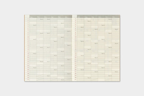 TRC 2027 Monthly Diary Passport size - 6 - Traveler's Company - Tidformera