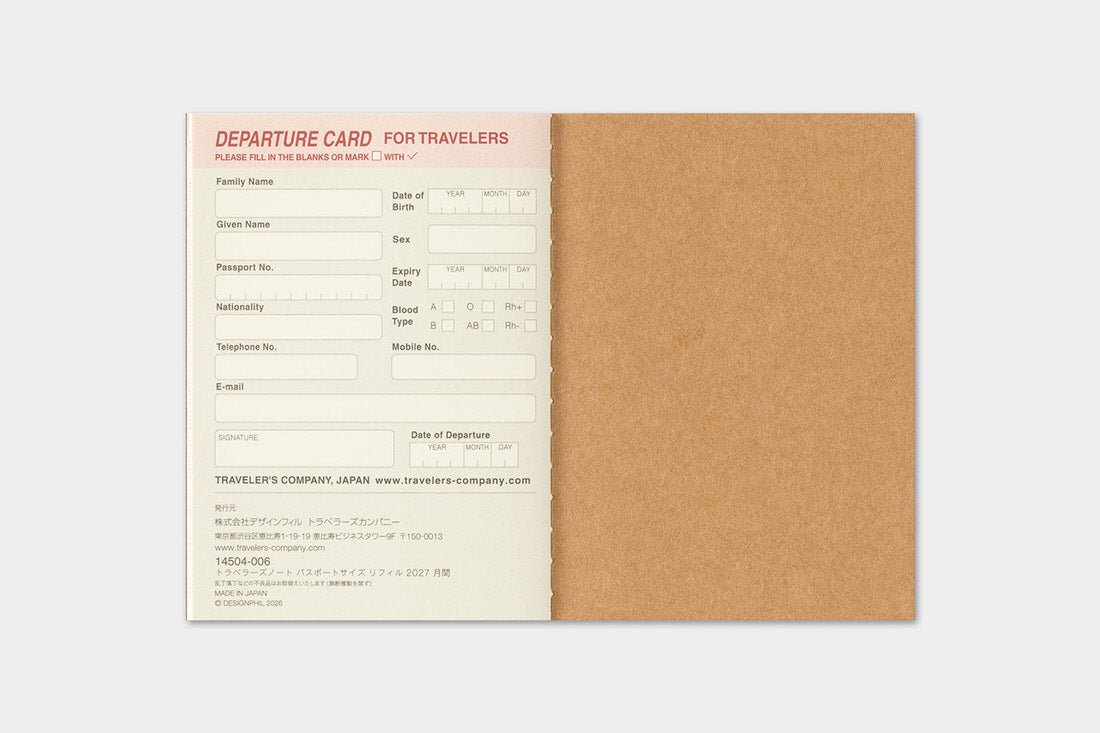 TRC 2027 Monthly Diary Passport size - 11 - Traveler's Company - Tidformera