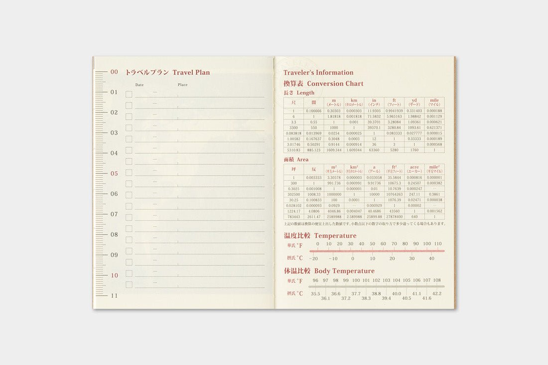 TRC 2027 Monthly Diary Passport size - 9 - Traveler's Company - Tidformera