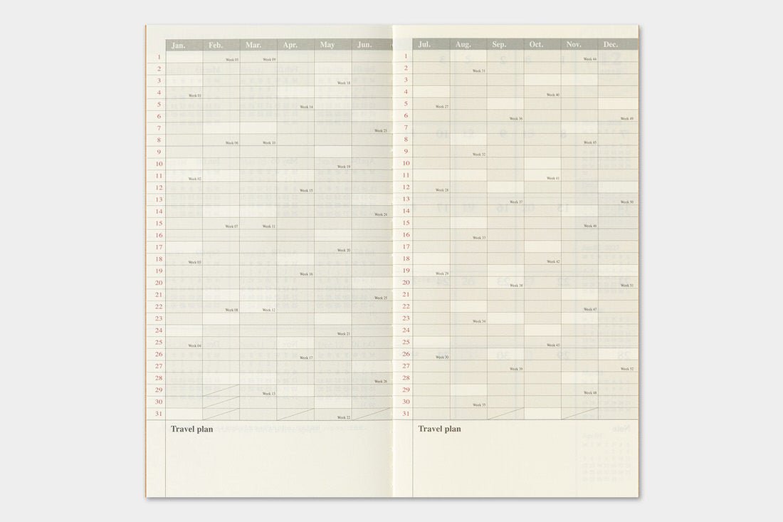 TRC 2027 Monthly Diary Regular size - 6 - Traveler's Company - Tidformera