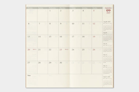 TRC 2027 Monthly Diary Regular size - 7 - Traveler's Company - Tidformera