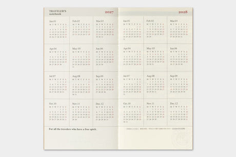 TRC 2027 Monthly Diary Regular size - 5 - Traveler's Company - Tidformera