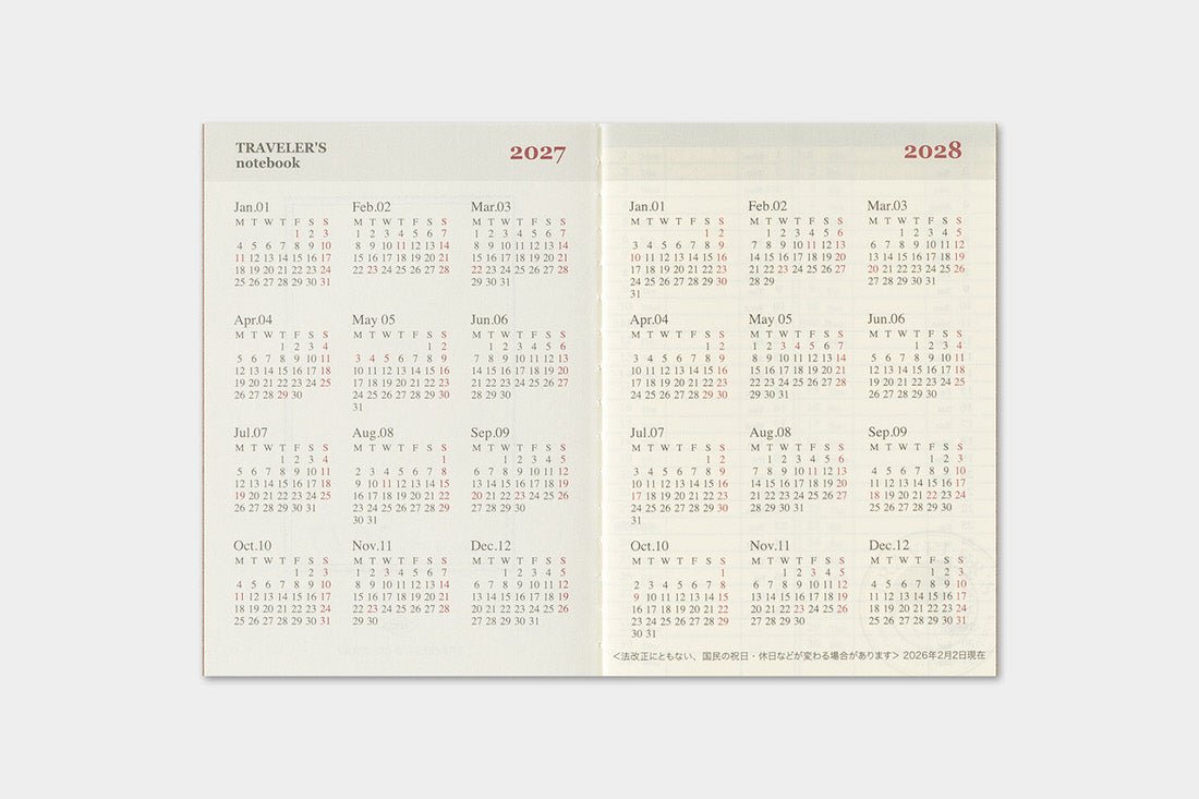 TRC 2027 Weekly Diary Passport size - 4 - Traveler's Company - Tidformera