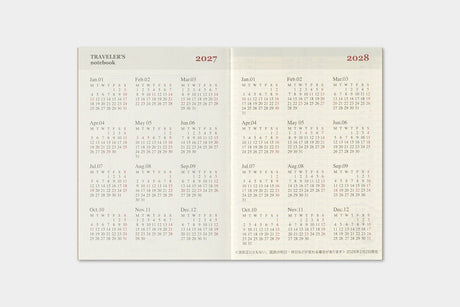TRC 2027 Weekly Diary Passport size - 4 - Traveler's Company - Tidformera