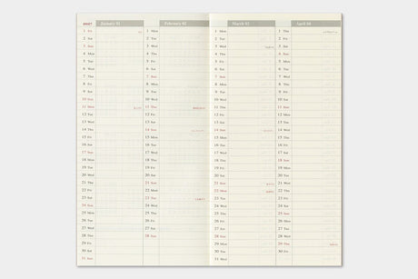 TRC 2027 Weekly + Memo Diary Regular size - 5 - Traveler's Company - Tidformera
