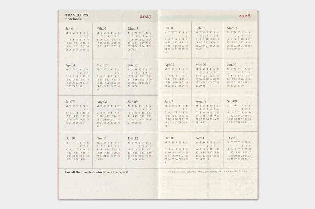 TRC 2027 Weekly Vertical Diary Regular size - 4 - Traveler's Company - Tidformera