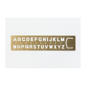 TRC Brass Mässing  - Template Bookmark Alphabet - 1 - Traveler's Company - Tidformera
