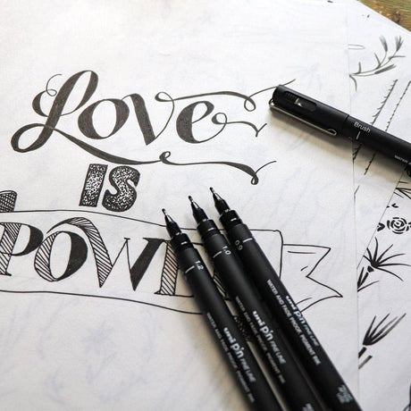 Uni Pin Fineliner Black 0,6 - 3 - Uni Mitsubishi Pencil - Tidformera