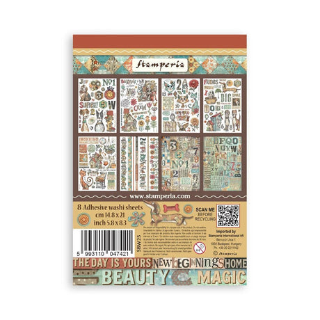 Washi pad - Furry Friends - 10 - Stamperia - Tidformera
