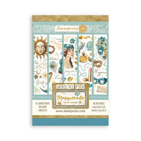 Washi pad - Masquerade från Stamperia. Temat är maskerad och fest. - Tidformera