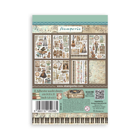 Washi pad - Symphony - 10 - Stamperia - Tidformera