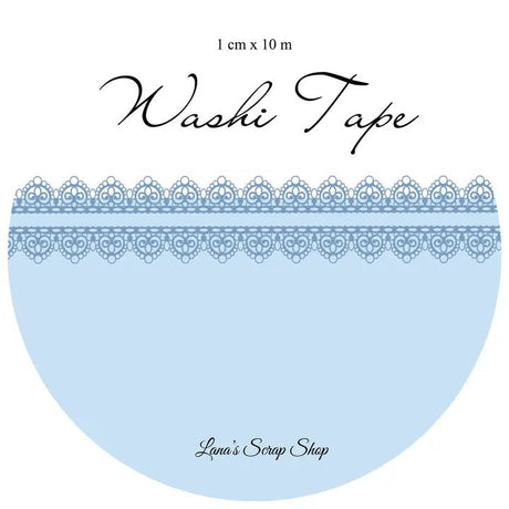 Washi tape 10 mm - Lace - Denim Blue - 1 - Lana's Scrap Shop - Tidformera