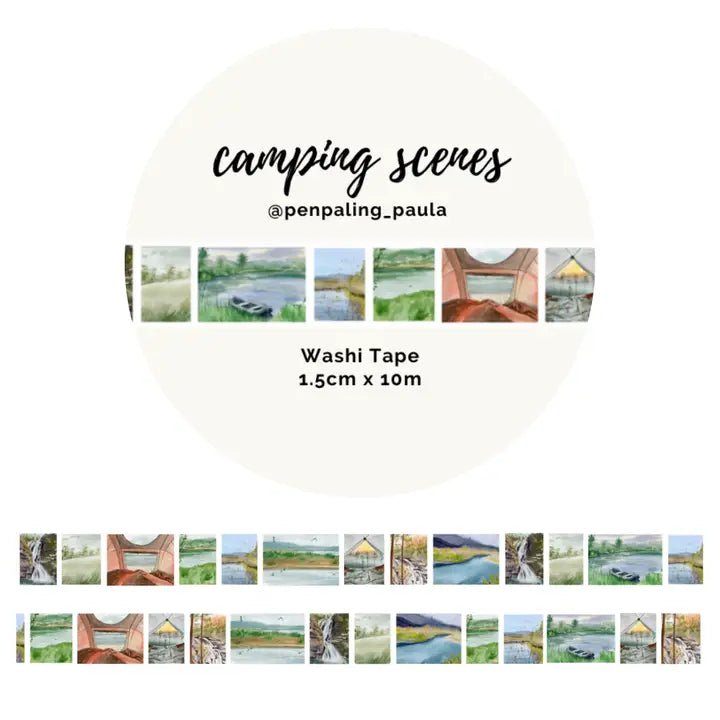 Washi tape 15 mm - Penpaling Paula - Camping Scenes - 1 - Penpaling Paula - Tidformera
