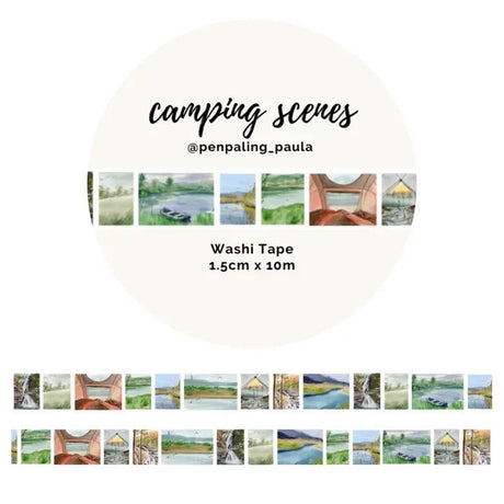 Washi tape 15 mm - Penpaling Paula - Camping Scenes - 1 - Penpaling Paula - Tidformera