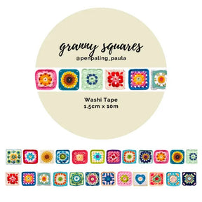 Washi tape 15 mm - Penpaling Paula - Granny Squares - 1 - Penpaling Paula - Tidformera