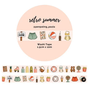 Washi tape 15 mm - Penpaling Paula - Retro Summer - 1 - Penpaling Paula - Tidformera