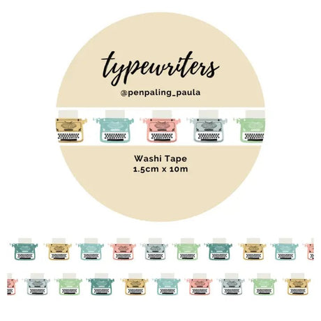 Washi tape 15 mm - Penpaling Paula - Typewriters - 1 - Penpaling Paula - Tidformera