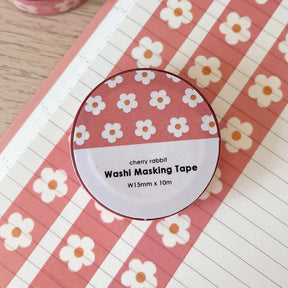 Washi tape 32 Daisy - Pink - 1 - Cherry Rabbit - Tidformera