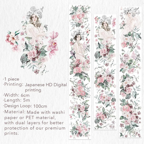 Washi tape Blossom Ephemera Wide - 60 mm - 10 - Washi Tape Shop - Tidformera