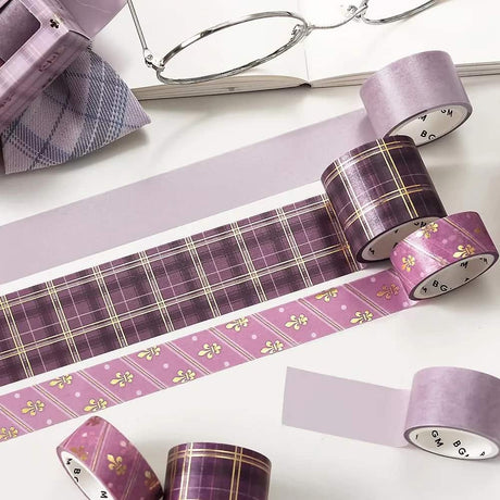 Washi tape Color Check 3 - pack - Mauve Pink - 2 - BGM - Tidformera