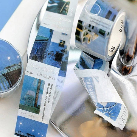 Washi tape Color city - Blue - 3 - BGM - Tidformera