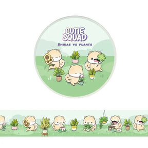 Washi tape CutieSquad - Shiba vs. plants - 1 - CutieSquad - Tidformera