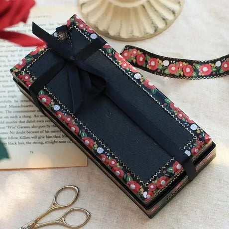 Washi Tape Embroidered Ribbon - Camellia - 3 - BGM - Tidformera