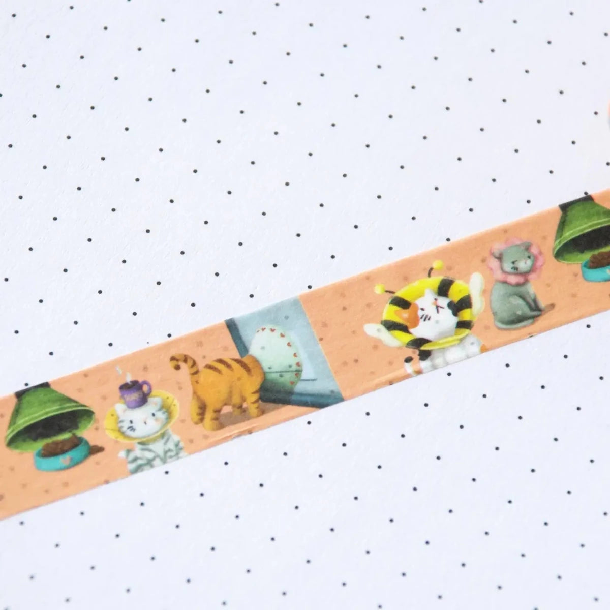 Washi tape Hop & Flop - Cones of Shame Kitties - 2 - Hop & Flop - Tidformera