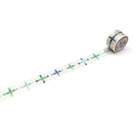 Washi Tape Minä Perhonen - Blooming day från MT masking tape. Utrullad dekorationstejp med grafiskt mönster - Tidformera 