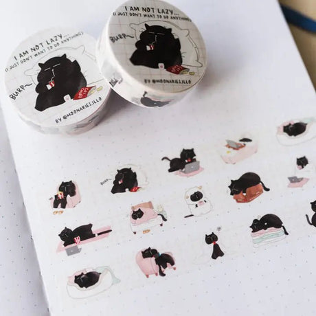 Washi tape Mocha - I Am Not Lazy... - 3 - Moonaries illo - Tidformera