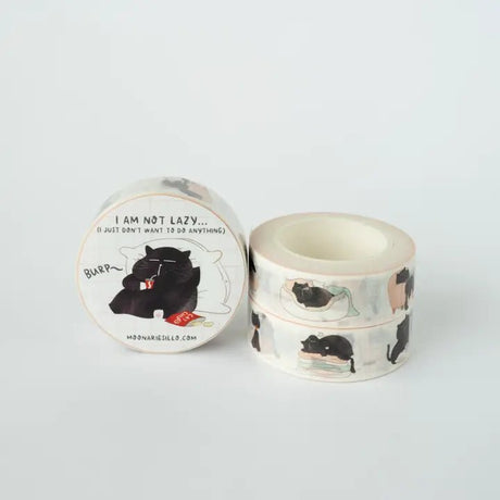 Washi tape Mocha - I Am Not Lazy... - 2 - Moonaries illo - Tidformera