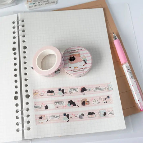 Washi tape Mocha - I'm A Social Vegan, I Avoid Meet - 2 - Moonaries illo - Tidformera