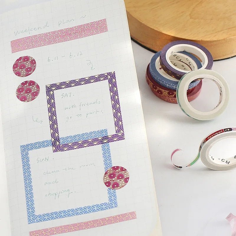 Washi Tape Pattern Chrysanthemum - 5 mm - 5 - BGM - Tidformera