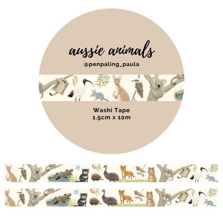 Washi tape - Penpaling Paula - Aussie Animals 15 mm - 1 - Penpaling Paula - Tidformera