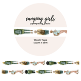 Washi tape - Penpaling Paula - Camping girls 15 mm - 1 - Penpaling Paula - Tidformera