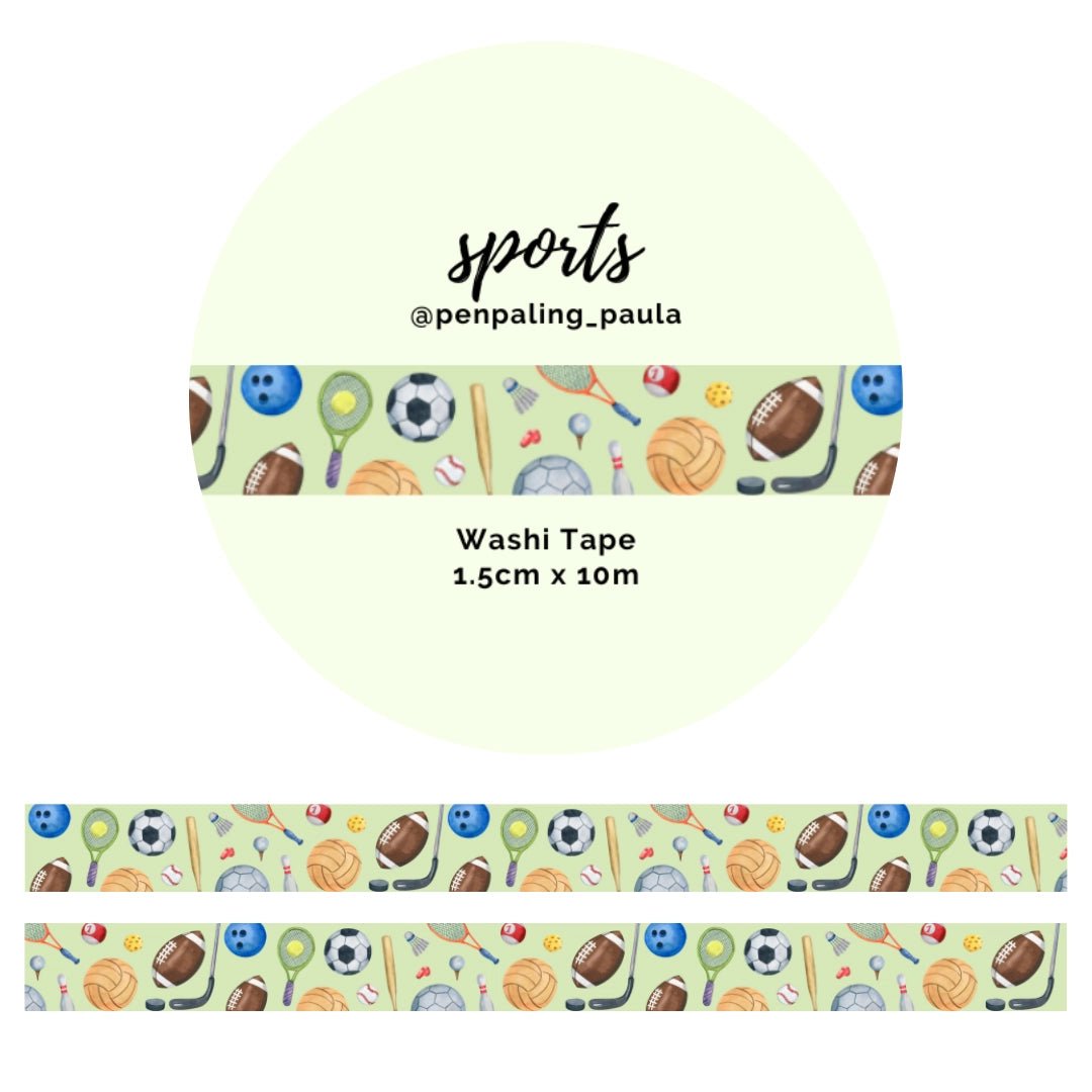 Washi tape - Penpaling Paula - Sports 15 mm - 1 - Penpaling Paula - Tidformera