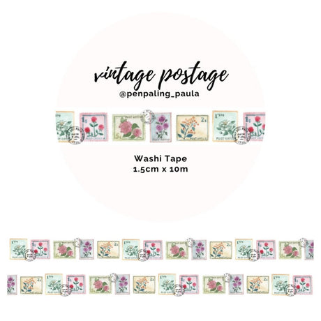 Washi tape - Penpaling Paula - Vintage Postage 15 mm - 1 - Penpaling Paula - Tidformera
