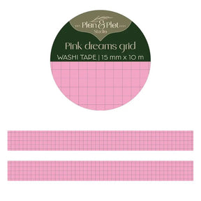 Washi tape Plan & Plot - Pink Dreams Grid 15 mm - 1 - Plan & Plot Studio - Tidformera