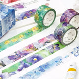 Washi Tape Watercolor Flower - Iris - 6 - BGM - Tidformera