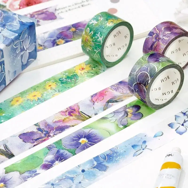 Washi Tape Watercolor Flower - Suzuran - 6 - BGM - Tidformera