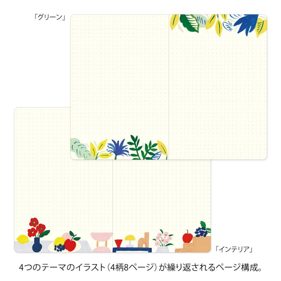 Yuru Log Notebook B6 Dotted - Textile - 5 - Midori - Tidformera
