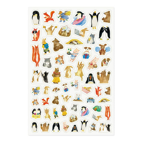 Yuru Log Sticker 1 ark - Animals - 4 - Midori - Tidformera