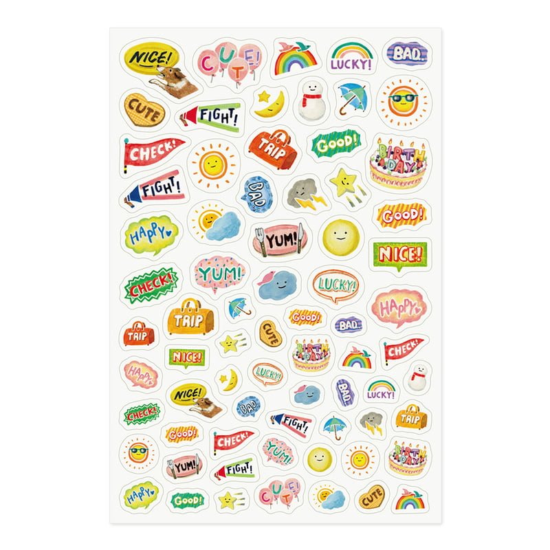Yuru Log Sticker 1 ark - Feelings - 3 - Midori - Tidformera