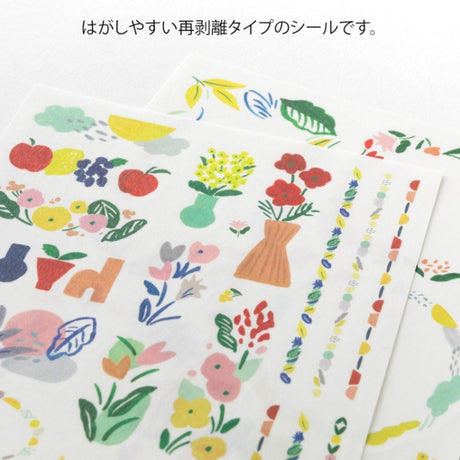 Yuru Log Sticker 2 ark - Textile - 3 - Midori - Tidformera