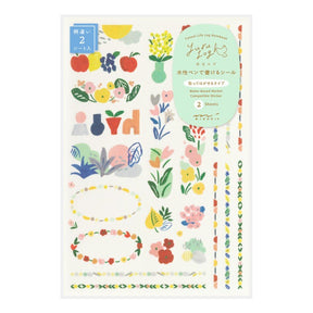 Yuru Log Sticker 2 ark - Textile - 1 - Midori - Tidformera